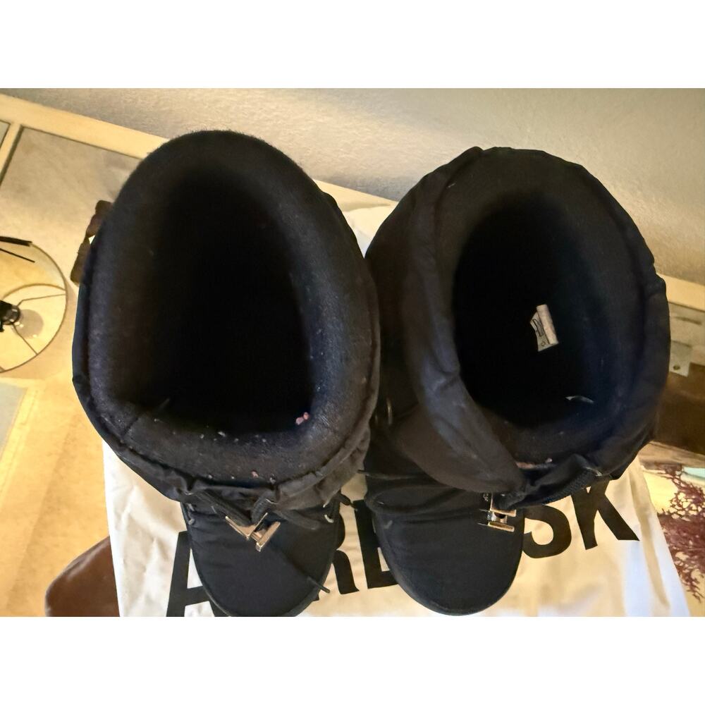 MONCLER Apres Ski Moon Boots Snow Boots Black Women Euro 39 US 9 - Picture 9 of 12